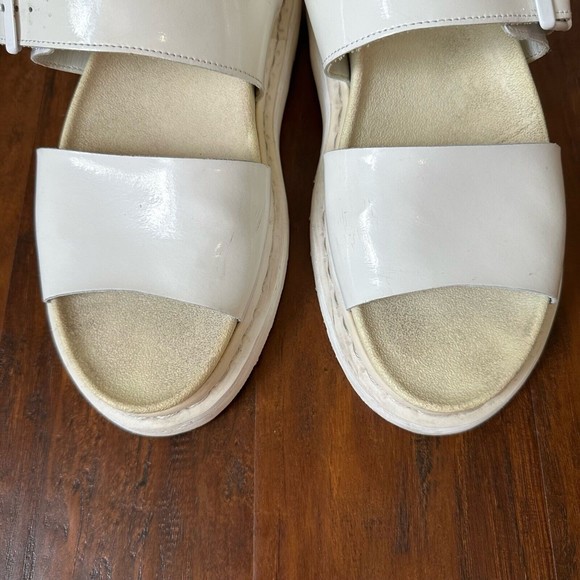 DR. MARTENS Romi Chunky Platform Ankle Strap Sandal White Patent Leather - Picture 4 of 12